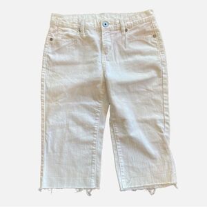 BCBG Bermuda style Denim white designer nordstrom jeans Raw hem